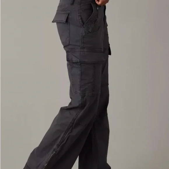 American Eagle Snappy Stretch Low-Rise Baggy Flare Pant  size 6 Regular like new - Picture 2 of 14